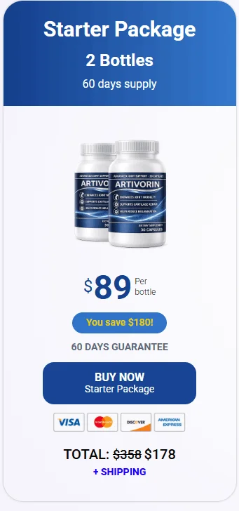 Artivorin 2 bottle starter package 60 day supply