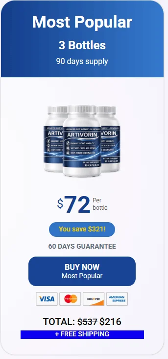 Artivorin 3 bottle most popular package 90 day supply
