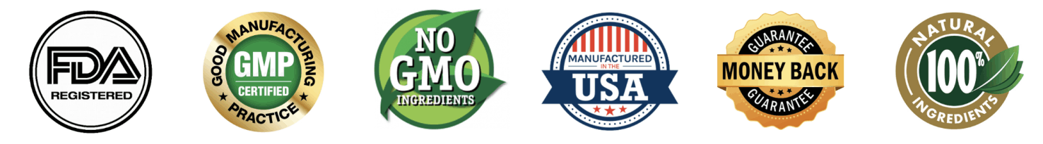 Artivorin FDA registered GMP certified non-GMO trust badges